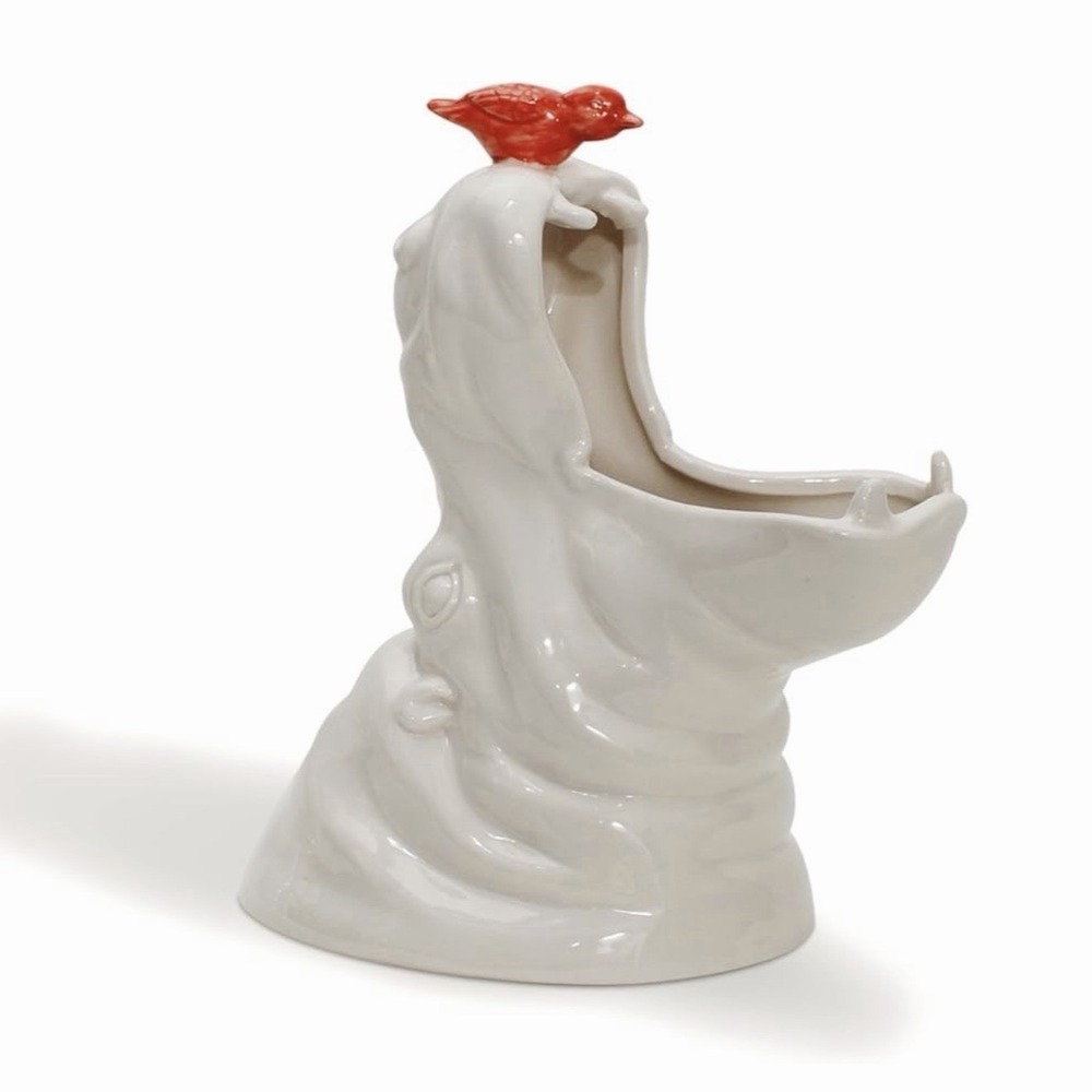 Imm Living King's Subject Hippopotamus Planter Containerโ Holder Glass Porcelain